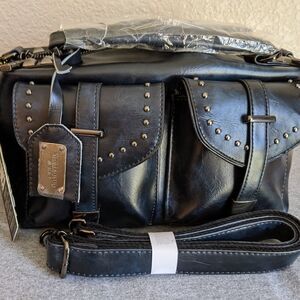 XIDIBAOLUO Navy Blue Leather Bag NWOT
